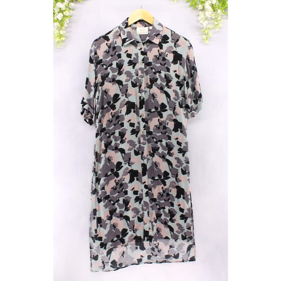Maeve by Anthropologie Rita Green Leopard Print Shirt Tunic Top Sz XS - Picture 1 of 8